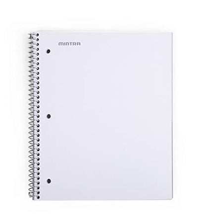 Mintra Office Durable Spiral Notebooks, 1 Subject, (White, College Ruled 3 pack), 100 Sheets, Poly Pocket, Moisture Resistant Cover, Strong Chipboard back, For School, Office, Business - color: White, size: College Ruled 3pk