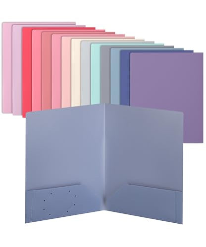 Mr. Pen- Plastic Folders with Pockets, 15 pcs | Aesthetic File Folder with Business Card Slot, 2-Pocket Folder, Back to School, Office, Filing Supplies - color: Lavender Fields, size: 15 Pack