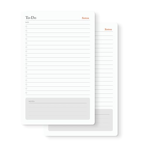 Notsu To Do List Notepad 2pk | Premium Thick Paper 120g | Daily Desk To Do List Pad | 50 Sheets, 5.5” x 8.5” - size: 5.5" x 8.5", style: To-Do