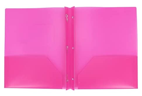 Back to School.Aurora LLC.School,Office Supplies.Plastic Folders with Prongs and Two Pockets(Pink) - color: Pink