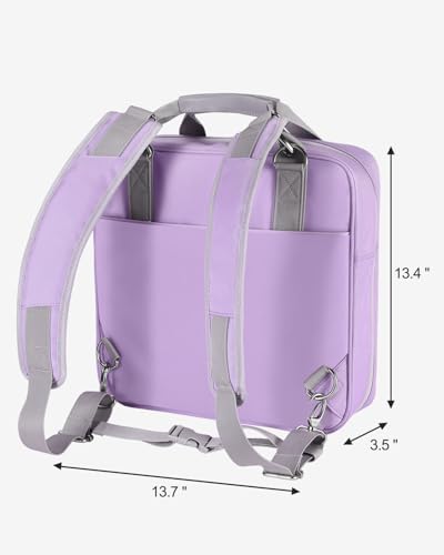 Realove 3 Inch 3 Ring Zipper Binder with Double Shoulder Strap & Handle - 3” D-Ring Binder with Zipper with Multi-Pocket (for 13” Laptop & Tablet and Smaller) for School-Purple(Pen not Included) - color: Light Purple