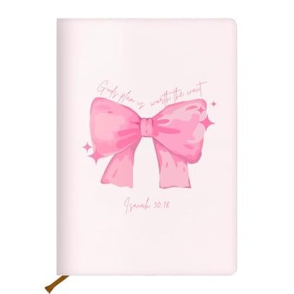 Pink Bow Bible Hard Shell Journal Notebook, Bible Notebooks for Note Taking, College Ruled Notebook, Inspirational Hardcover Notebooks, Journals for Writing Note Taking 200 Sheets (5.8 x 8.3)-5 - color: Multi 1571
