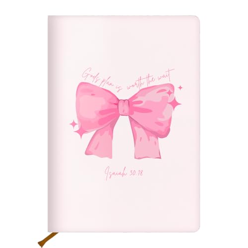Pink Bow Bible Hard Shell Journal Notebook, Bible Notebooks for Note Taking, College Ruled Notebook, Inspirational Hardcover Notebooks, Journals for Writing Note Taking 200 Sheets (5.8 x 8.3)-5 - color: Multi 1571