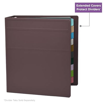 Carstens 3-Inch Heavy Duty 3-Ring Binder - Side Opening, Plum, Durable Plastic, Precision No-Gap Rings, Waterproof Cover, No Pockets, Holds 400 US Letter Sheets, BPA-Free, Made in USA (1711-3R) - color: Mulberry, size: Individual