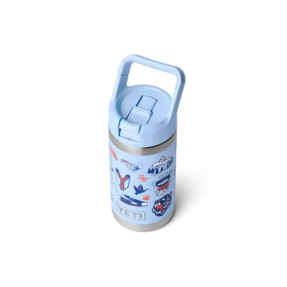 YETI Rambler Jr. 12 oz Kids Bottle, with Straw Cap - color: Big Sky Summer Camp