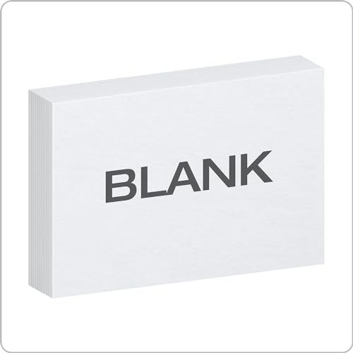 Index Blank Cards, 100 Pack, 3x5 Index Cards, Blank On Front, Blank On Back, White - 1 Pack Of 100 Cards - Blank - style: Blank - 3 x 5