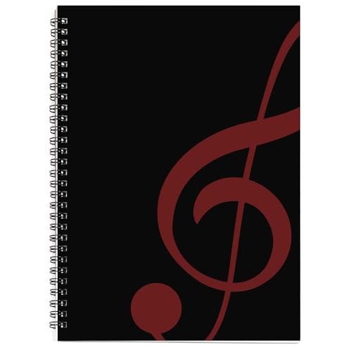 MAXCURY Blank Sheet Music Composition Manuscript Staff Paper Art Music Notebook Black 100 Pages 26x19cm (Black/Fuchsia) - color: Black/Fuchsia