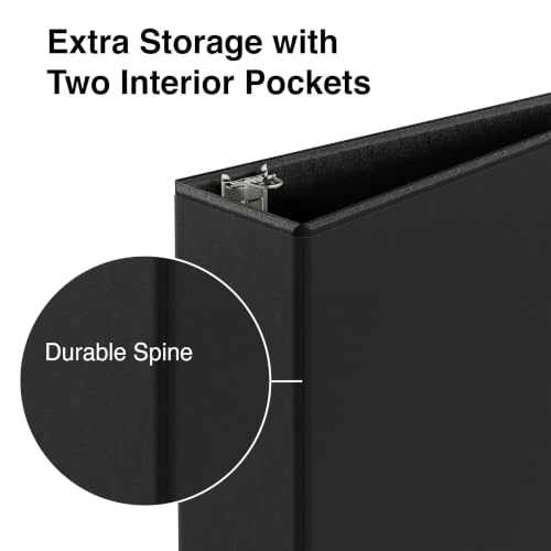Staples 3" 3-Ring View Binder, Black, 4/Pack - color: Black, size: 4 Pack, style: 3'' Inch