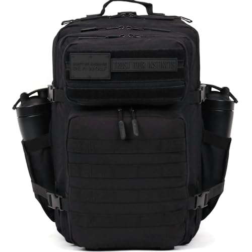 WOLFpak 45L Athletic Gym Backpack - Durable 1000D Waterproof Oxford Material with MOLLE Webbing, Laptop Pocket - color: Nightshade Edition