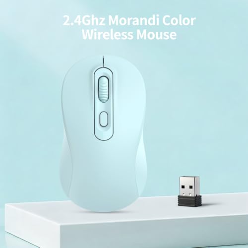 Wireless Mouse, 2026 New Model, Silent Click Ergonomic Design, Portable, 4 Buttons, Adjustable DPI (800/1200/1600), for Laptop/PC/Office (Blue) - color: blue