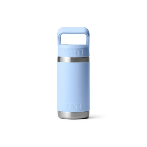 YETI Rambler Jr. 12 oz Kids Bottle, with Straw Cap - color: Big Sky Blue