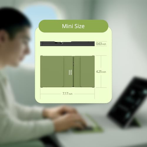 Nillkin Pocket Foldable Keyboard with Touchpad & Wireless Bluetooth, Portable Travel Keyboard for Home or Mobile Office Replaces Keypads and Mouse Combo, Compatible with iPad, Laptop, Tablet - Green - color: Green