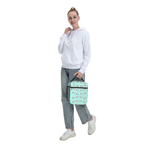 The Axolotl Kawaii Leakproof Lunch Bag Large Capacity Lunchbox Insulated Reusable Lunch Tote Bags Cooler Lunch Container For Work/Office/Picnic/Travel - color: The Axolotl Kawaii