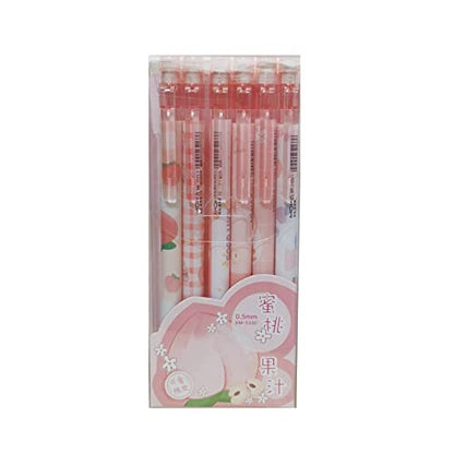 MOZXIRZ 6 Pcs Cute Mechanical Pencils with Eraser 0.5mm Cartoon Peach Mechanical Pencil School Pencil for Women (6pcs Peach/No Refill) - color: 6pcs Peach /No Refill