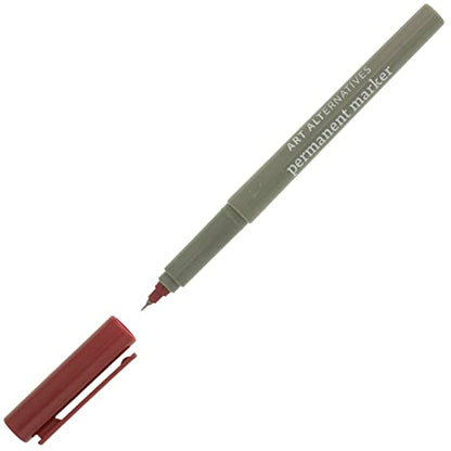 Art Alternatives 영구 마커, 초미세 벽돌 - 1.2mm 펠트 펜촉 - 영구 - 다중 표면 - 드로잉 + 글쓰기 + 일러스트레이션 - color: 벽돌, size: 1개(1팩)