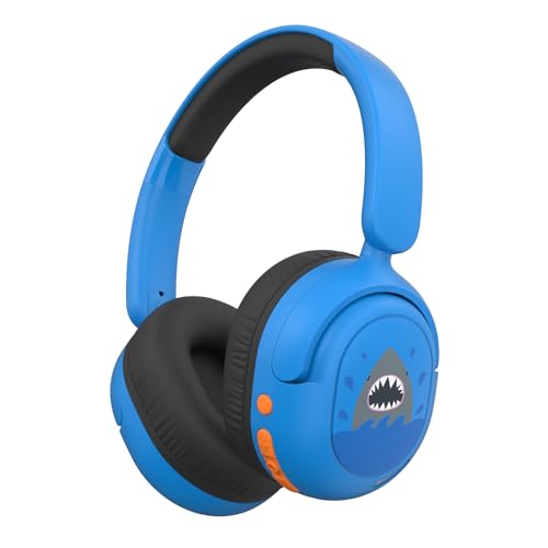 Kids Bluetooth Headphones, Wireless Headphones for Kids, 75/85/94dB Volume Limited, Built-in Mic, Fast Charging, Over-Ear Shark Childrens Boys Teens Headset for School/Tablet/Pad/Travel - style: Shark