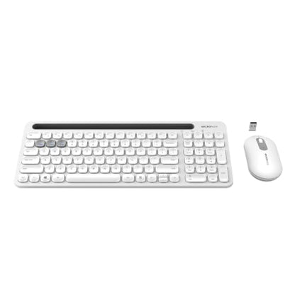 White Wireless Keyboard and Mouse Combo Number Pad with Tablet Holder for Tablet Bluetooth/2.4ghz Silent Compatible with PC Laptop Desktop (White) - color: White