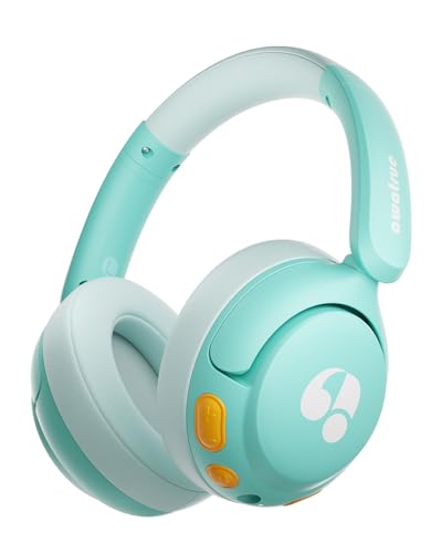 awatrue Kids Bluetooth Headphones, 85dB Volume Limiter, Foldable Wireless Over-Ear Headphones for iPad, Travel, 75H Playtime, Bluetooth 5.4, Built-in Mic, Green - color: Green