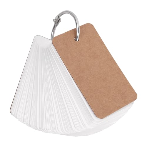 3pack Portable 100Sheets/book Memo Pad Blank Notepad Loose-Leaf Notebook with Binder Ring for Stationery Office Supply,4 * 7cm (Brown) - color: Brown