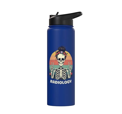 Funny Radiology Student Graduation Xray Technician Men Women Stainless Steel Insulated Water Bottle - color: Royal Blue