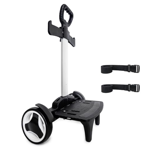 Backpack Trolley, Wheeled Cart with Noiseless Large Wheels Aluminium Alloy Folding Hand Truck with Luggage Strap for Backpacks Luggage cart,Rolling Backpack Dolly - size: Noiseless Large Wheels without Edge Guard