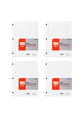 Mintra Office Filler Paper (Wide Ruled, 2400 Sheets (4-6pks)) - color: Wide Ruled, size: 2400 Sheets (4-6pks)