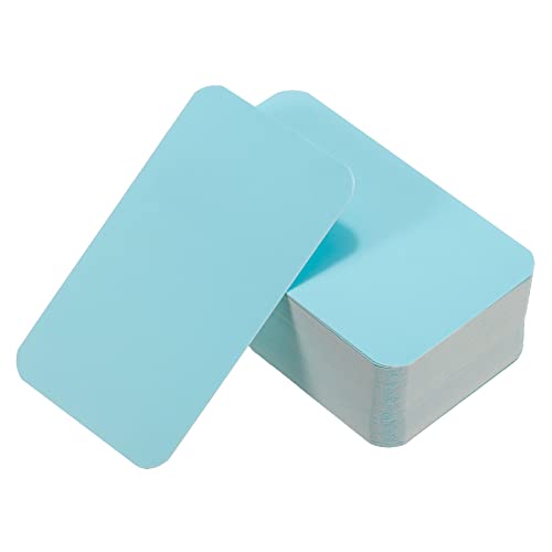 PATIKIL 3.5" x 2" Blank Paper Business Cards, 100 Pack Small Index Flash Cards Words Message Note Card Mini Paper Tags for DIY Gift Craft Scrapbooking, Blue - color: Blue