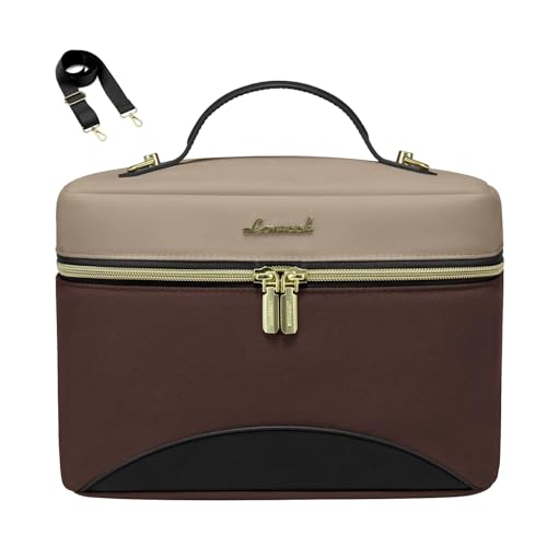 LOVEVOOK Insulated Lunch Bag for Women,Large Adult Lunch Box for Women,Leakproof Cooler Bag for Office Picnic Hiking Beach,Lunch Tote Bag with Adjustable Shoulder Strap - color: Dark Brown, size: Large