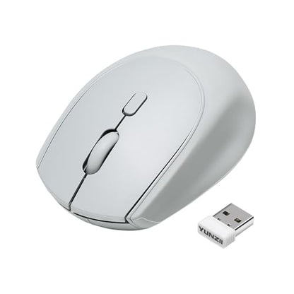 YUNZII C2 Wireless Mouse,2.4GHz Cute Silicone Noiseless Wireless Computer Mouse, Quiet Clicks, 3 Adjustable DPI, 1600 DPI Optical Tracking, Portable Ergonomic Mice for Laptop/PC/Mac (Gray) - color: Gray