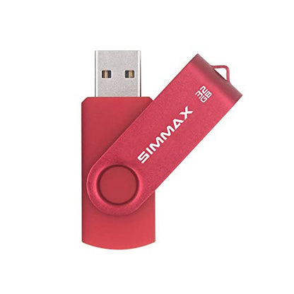 SIMMAX USB Flash Drives 5 Pack 32GB Memory Stick Swivel Design USB 2.0 Flash Drive Thumb Drive Zip Drives (32GB Blue Green Black Red Purple) - color: 32GB 5Pack Blue Green Black Red Purple, size: 32GB