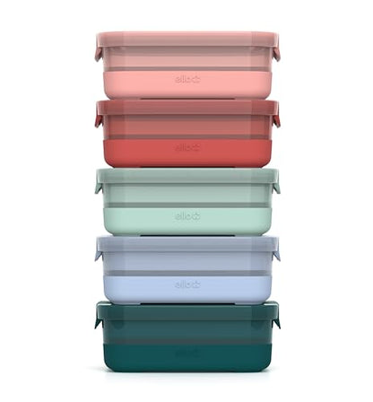 Ello Plastic Meal Prep Set BPA Free Plastic Food Storage Container with Silicone Boot and Airtight Lids, Dishwasher, Microwave, and Freezer Safe. - style: 3.7 Cup Meal Prep Melon