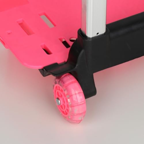 Backpack Hand Truck Backpack Trolley,Portable, Foldable Telescopic Rod,Pink,