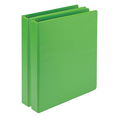 Samsill Plant-Based 1 Inch Durable Round Ring, View Binder, Eco-Friendly, USDA Certified Biobased, 2 Count, Pack of 1, Lime Green - color: Lime Green, size: 1", style: 2 Pack