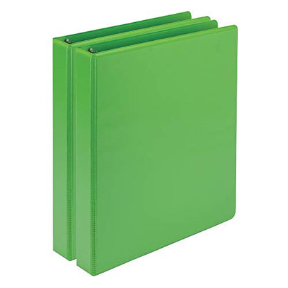 Samsill Plant-Based 1 Inch Durable Round Ring, View Binder, Eco-Friendly, USDA Certified Biobased, 2 Count, Pack of 1, Lime Green - color: Lime Green, size: 1", style: 2 Pack