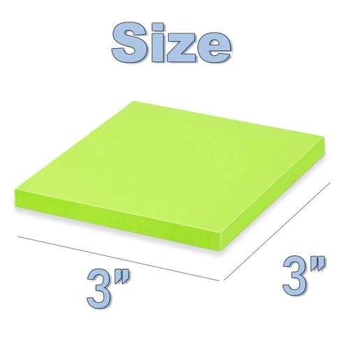(40 Pads) Sticky Notes 3x3 in,Bright Colors Notepads,Colorful Stickies | Super Sticking Power,Memo Note Pads,Post on Windows Doors,Office,School,Strong Adhesive,Recyclable,Easy to Write