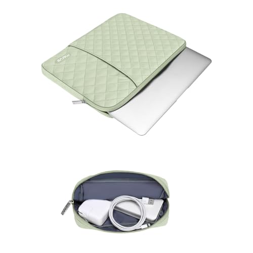 MOSISO Laptop Case 16 inch, 15-15.6 inch Laptop Sleeve Compatible with MacBook Pro 16, HP Dell Acer ASUS Lenovo Notebook, Square Quilted Vertical Computer Bag with Pocket&Small Case, Sage Green - color: Sage Green, size: 16 inch