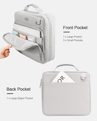 3-Inch 3-Ring Zipper Binder with Shoulder Strap and Multiple Pockets | D-Ring Zip Up Binder with 700 Sheets Capacity, Compatible with 13" MacBook/Tablet, for Middle School, Office, Gray - color: Gray