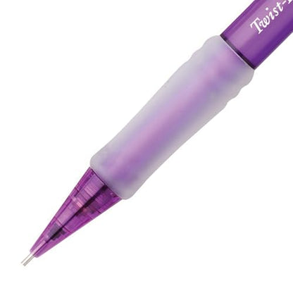 Pentel Twist Erase EXPRESS Automatic Pencil, 0.7mm Lead Size, Violet Barrel, Box of 12 (QE417V) - color: Violet, size: 12 Count (Pack of 1)