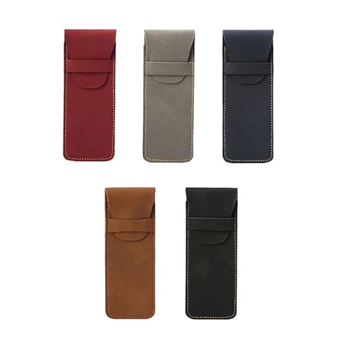 Pocket Protector 10pcs Vintage Leather Pen Case Portable Pocket Pen Pouch Mini Stationery Storage Bag For Business Travel Students Office Supplies for Hospital School Office(Mix) - color: Mix
