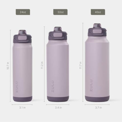 ZULU Powerfill Pro 32oz Stainless Steel Water Bottle with Quick Fill Lid, Triple Walled Vacuum Insulated Metal, Leak Proof Locking Lid, Sip and Chug, Reusable BPA Free, Amethyst - color: Amethyst, style: 32oz