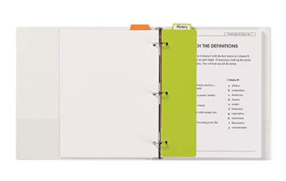 Avery Snap-in Bookmark Plastic Dividers for 3 Ring Binders, 5-Tab Set, Multicolor with White Labels, 1 Set (24908) - style: 1 Set