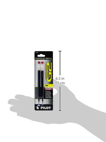 Pilot, G2 Gel Ink Refills, Fine Point 0.7 mm, Burgundy, Pack of 2