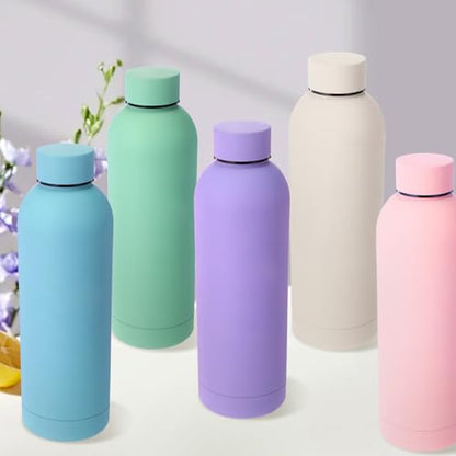 Bokon 10 Pcs Stainless Steel Water Bottle Bulk Teacher Employee Appreciation Gifts School Double Layer Vacuum 17 oz Small Mouth Sport Insulated Metal Reusable Flask Leakproof Lid - color: Colorful