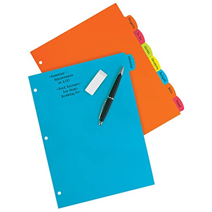 Avery Big Tab Write & Erase Durable Plastic Dividers for 3 Ring Binders, 8-Tab Sets, Bright Multicolor, 24 Sets, 192 Divider Tabs (16130) - size: 8 tab, style: 24 Sets