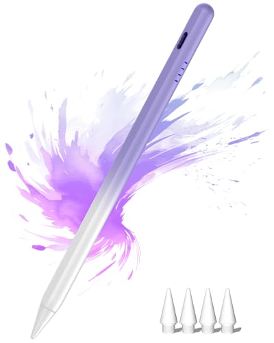 Stylus Pen for iPad 2018-2026, 2X Fast Charge Active Pencil with Palm Rejection Compatible with Apple iPad 11(A16)/10/9/8/7/6, i-Pad Pro M5/M4/12.9"/11", Air M4/M3/M2/5/4/3, Mini 6/5-Gradient Purple - color: Gradient Purple