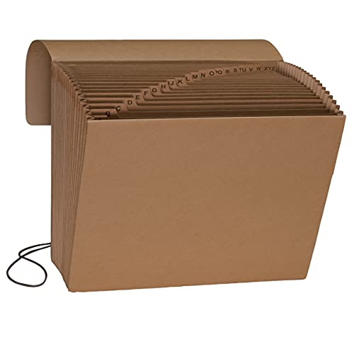 Smead Expanding File with Flap and Cord Closure, 21 Pockets, Alphabetic (A-Z), Letter Size, Kraft (70121) - size: 1 Count (Pack of 1), style: Expanding File