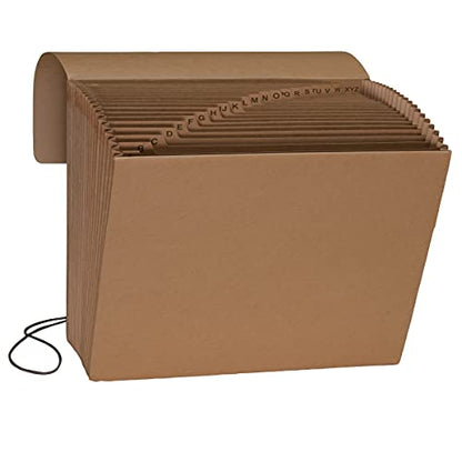 Smead Expanding File with Flap and Cord Closure, 21 Pockets, Alphabetic (A-Z), Letter Size, Kraft (70121) - size: 1 Count (Pack of 1), style: Expanding File