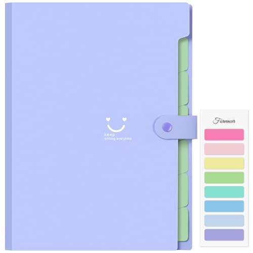 Forvencer Accordion File Organizer, Letter Size, 7 Pocket Expanding File Folder, Cute File Folder with Labels, Portable File Organizer for School Office Supplies, Folders for Documents, Purple - color: Purple, style: 7 Pockets