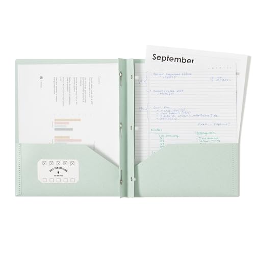 U Brands U-Eco Poly 2-Pocket Pronged Folders, Set of 12, Assorted Brights, Built-in Metal Prongs, Letter Size (6599U01-12)