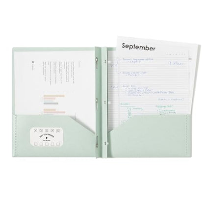 U Brands U-Eco Poly 2-Pocket Pronged Folders, Set of 12, Assorted Brights, Built-in Metal Prongs, Letter Size (6599U01-12)